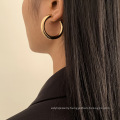 Simple C-shaped geometric cold wind earrings, personalized heavy industry semi-circle business earrings women
